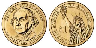 Usa Us 1 Dollar President Program 1st George Washington 2007 Coin