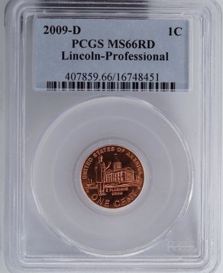 2009 - D Professional Life Lincoln Cent Pcgs Ms66rd