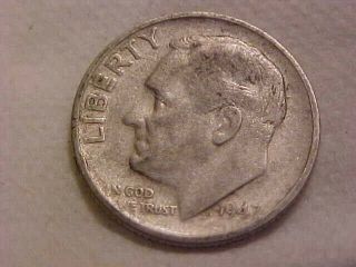 1 Roosevelt Dime 1947 S - 90 Silver,  What You See Is What You Get.