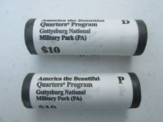 2011 P & D America The " Gettysburg National " U.  S.  Quarter Rolls