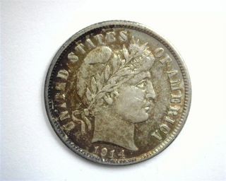 1914 - D Barber Silver 10 Cents Choice Uncirculated