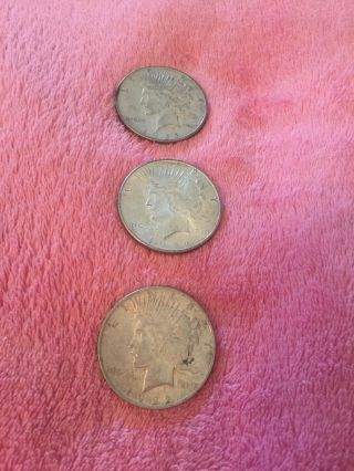 3 1922 Silver Liberty Peace One Dollar Coin