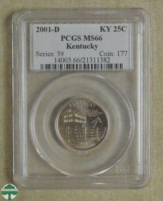 2001 - D Statehood Quarter - Kentucky - Pcgs Certified - Ms66