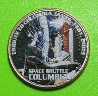 2013 - P 50c Kennedy Half Dollar - Space Shuttle Columbia - Colorized