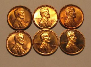 1955 Pmdd 1960 Pd 1971/72 S Lincoln Cent Penny / Proof - Bu - 18sa - 2