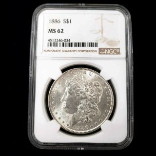 1886 Us United States Morgan Silver $1 One Dollar Ngc Ms62 Collector Coin Wd6034