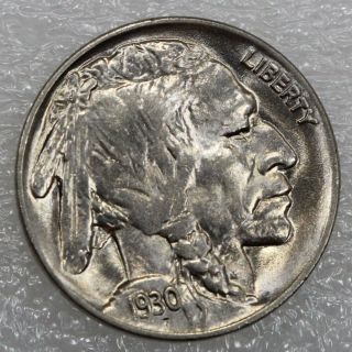 1930 5c Buffalo Nickel Five Cent Piece Gem Bu