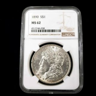 1890 Us United States Morgan Silver $1 One Dollar Ngc Ms62 Collector Coin Wd6030