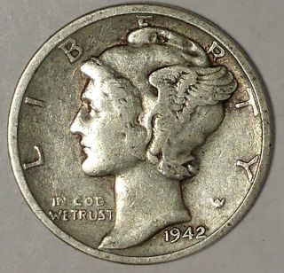 1942 - D 10c Mercury Dime 18llc1115 - 1 90 Silver Only 50 Cents For