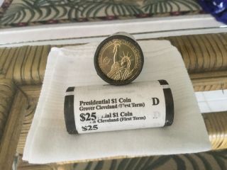 2012 - D Grover Cleveland - Presidential Dollar (first Term) Wrap Tight Roll