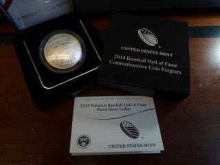 2014 P Us Baseball Hall Of Fame Commemorative Proof $1 Silver Coin