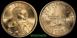 (1) 2000 P Sacagawea Dollar Brilliant Uncirculated From Obw Roll