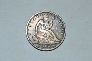 1853 W/ Arrows & Rays - Seated Liberty Half Dollar