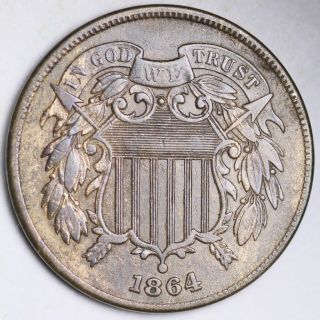 1864 Two Cent Piece Choice Xf E183 Rnt