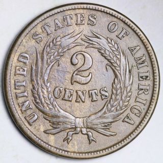 1864 Two Cent Piece CHOICE XF E183 RNT 2