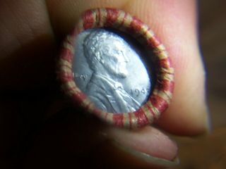 WHEAT PENNY ROLL WITH A 1943 STEEL WHEAT PENNY SHOWING 2