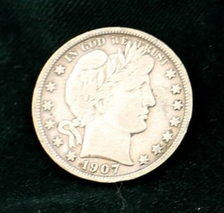 1907 S Barber (liberty Head) Silver Half Dollar