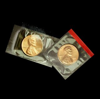 1981 P,  D Lincoln Memorial Penny Uncirculated In Cellophane From Set