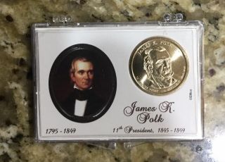 2009 - D James Polk “uncirculated " Dollar In Commemorative Case.