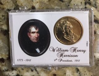 2009 - D William Henry Harrison “uncirculated " Dollar In Commemorative Case.