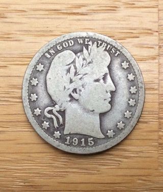 1915 D Barber Quarter Very Good Quarter Dollar Vg