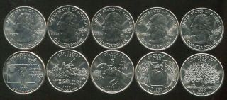 Usa Us 25 Cent State Quarters Completed 1999 Set 5 Coin De Pa Nj Ga Ct Unc