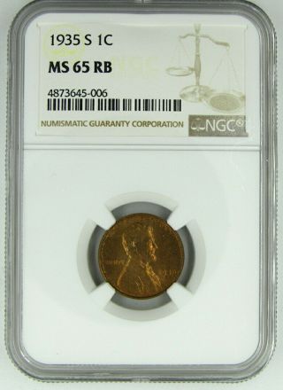 1935 - S Lincoln Cent Ngc Ms65rb