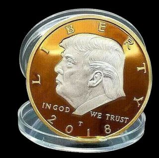 Donald Trump Gold & Silver Coin 2018 President Of The United States Unusual Usa