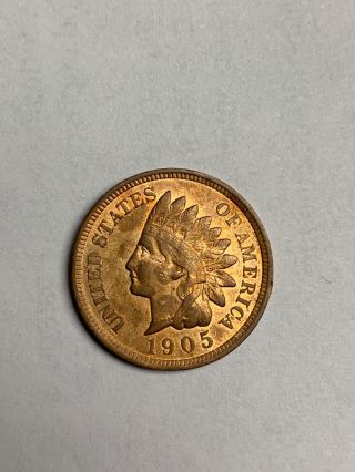 Bright 1905 Indian Head Cent Penny Bu Unc