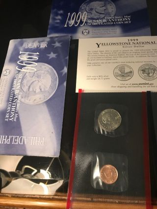 1999 susan b anthony uncirculated P&D coin set 4