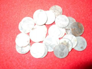 1943 - P D S Lincoln Wheat Steel Cent 1/2 Roll 25 Coins