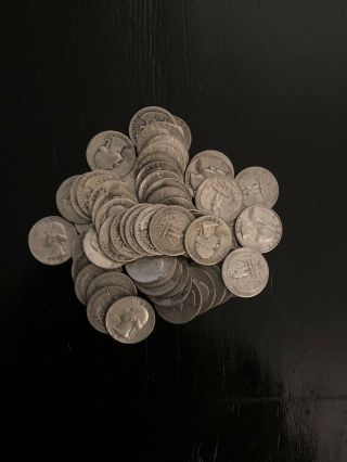 90 Silver Washington Quarters $1 Face Value
