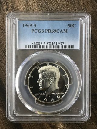 1969 - S 50c Silver Kennedy Proof Half Dollar Pcgs Pr69cam