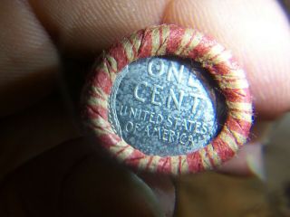 Wheat Penny Roll With A Unknown Steel Wheat Penny Showing