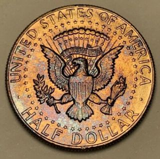 1968 - S Kennedy Silver Half Dollar Bu Unc Color Toned Coin