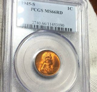 1945 - S Lincoln Wheat Penny Pcgs - Ms66rd Hundreds Of Undergraded Coins Up No Res
