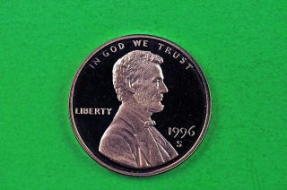1996 - S Deep Cameo Lincoln Penny Us Gem Proof Coin