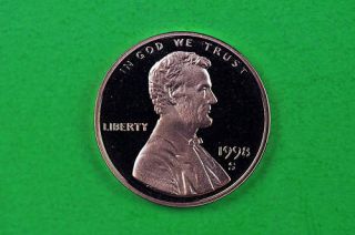 1998 - S Deep Cameo Lincoln Penny Us Gem Proof Coin