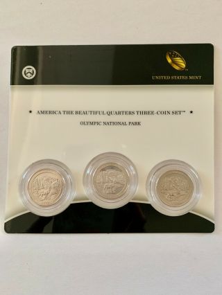 America The 3 Coin Quarter Set Olympic National Park,  2011