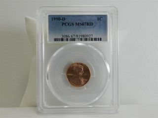 1990 - D Pcgs Ms67rd 1c Lincoln Memorial Cent Penny Certified Uncirculated Mc1295