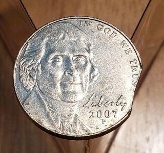 2007 P Jefferson Nickel Clipped Planchet Error Coin