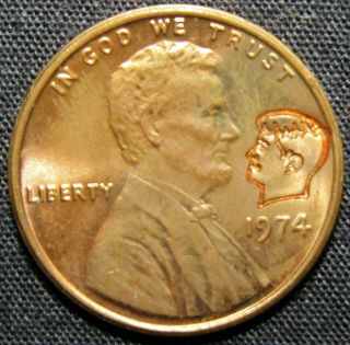1974 Us Lincoln Memorial Cent Copper Coin - Kennedy Stamp