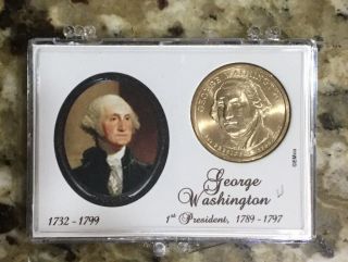 2007 - P George Washington “uncirculated " Dollar In Commemorative Case.