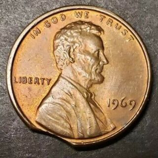 1969 Lincoln Memorial Penny - Clipped Planchet Error