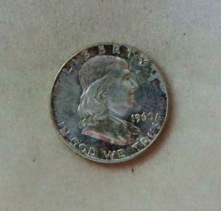 Toned Uncirculated 1960 P Franklin Half Dollar From U S Treasury Dept Cash Room