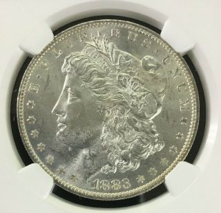 1883 - O Morgan Silver Dollar Ngc Ms62 Light Toning Around Rim Lusterious