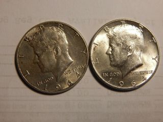 1964 P&d Kennedy 50 Cent Halfs Coins 90 Silver (b)