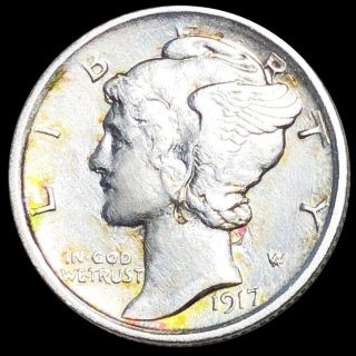 1917 - S Mercury Dime Highly Uncirculated San Francisco Silver Collectible Coin Nr