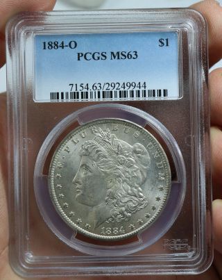 1884 - O Morgan Dollar $1 Pcgs Graded Ms63 Silver Coin