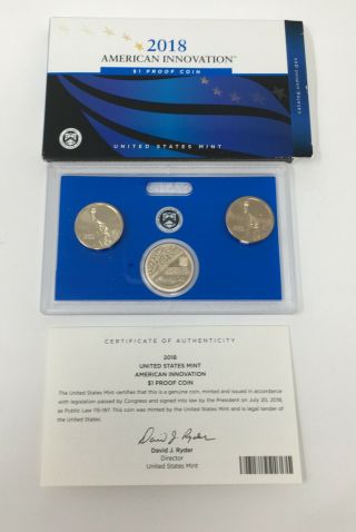 2018 American Innovation 3 Coin Set P - D - S One $1 Coins